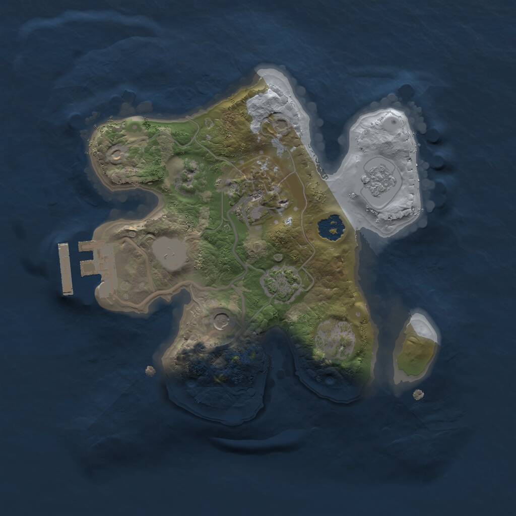 Rust Map: Procedural Map, Size: 2000, Seed: 1143172071, 6 Monuments