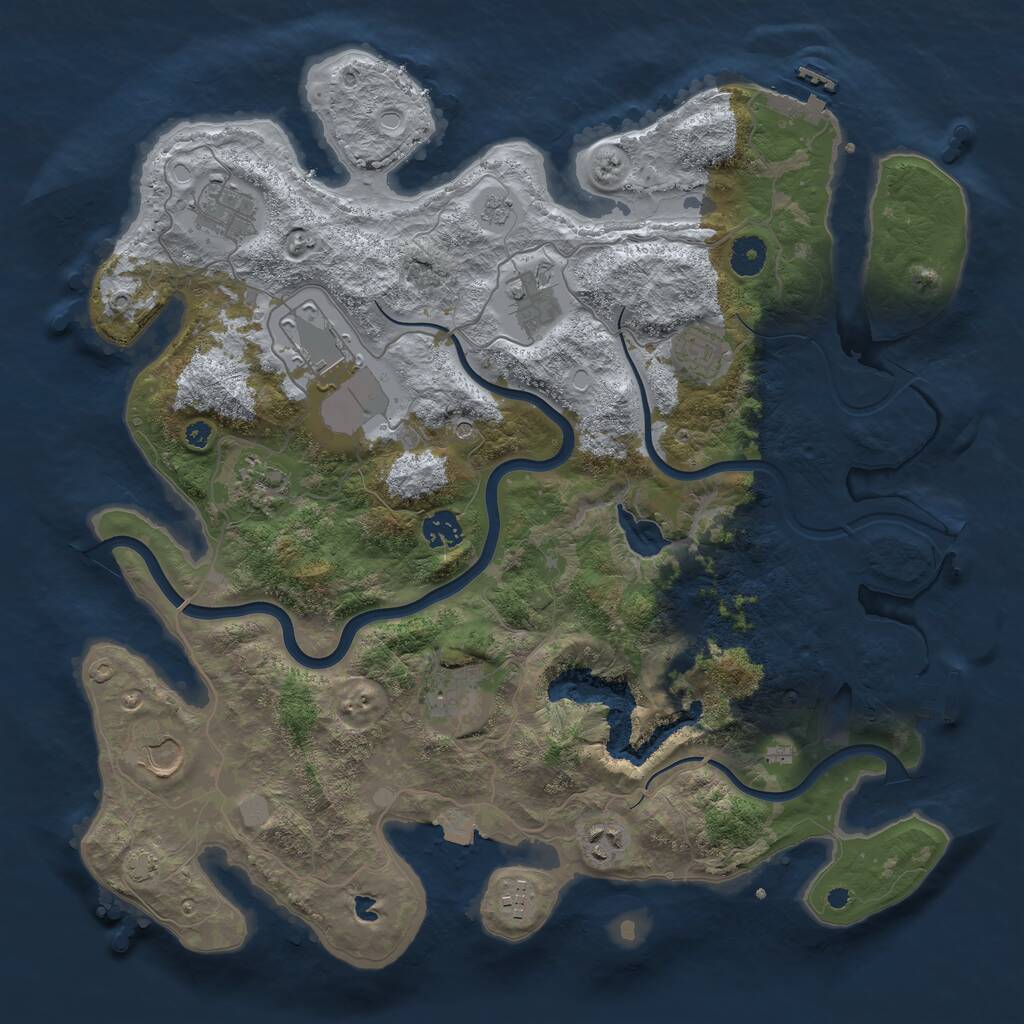 Rust Map: Procedural Map, Size: 4000, Seed: 7269, 16 Monuments