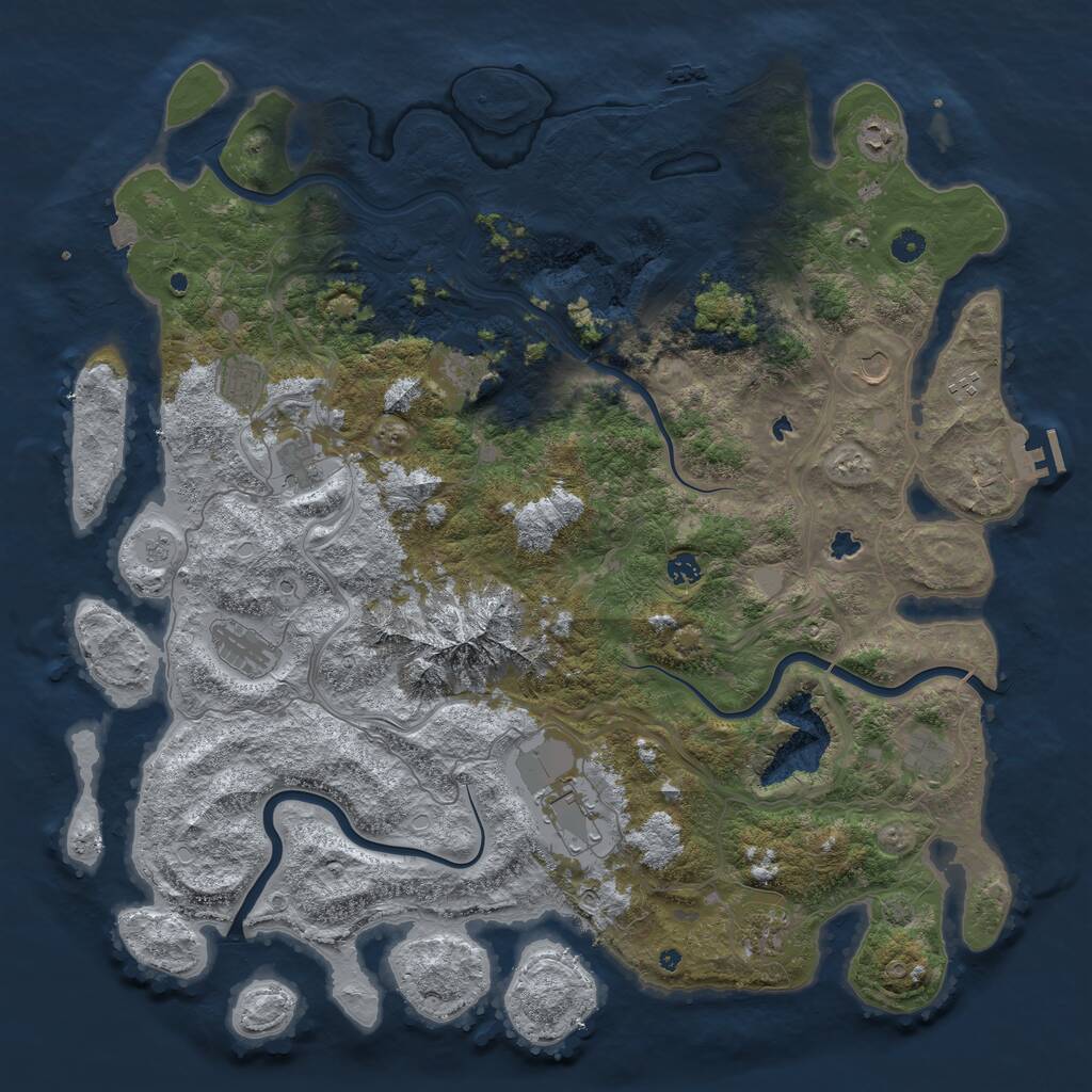 Rust Map: Procedural Map, Size: 5000, Seed: 253697831, 17 Monuments