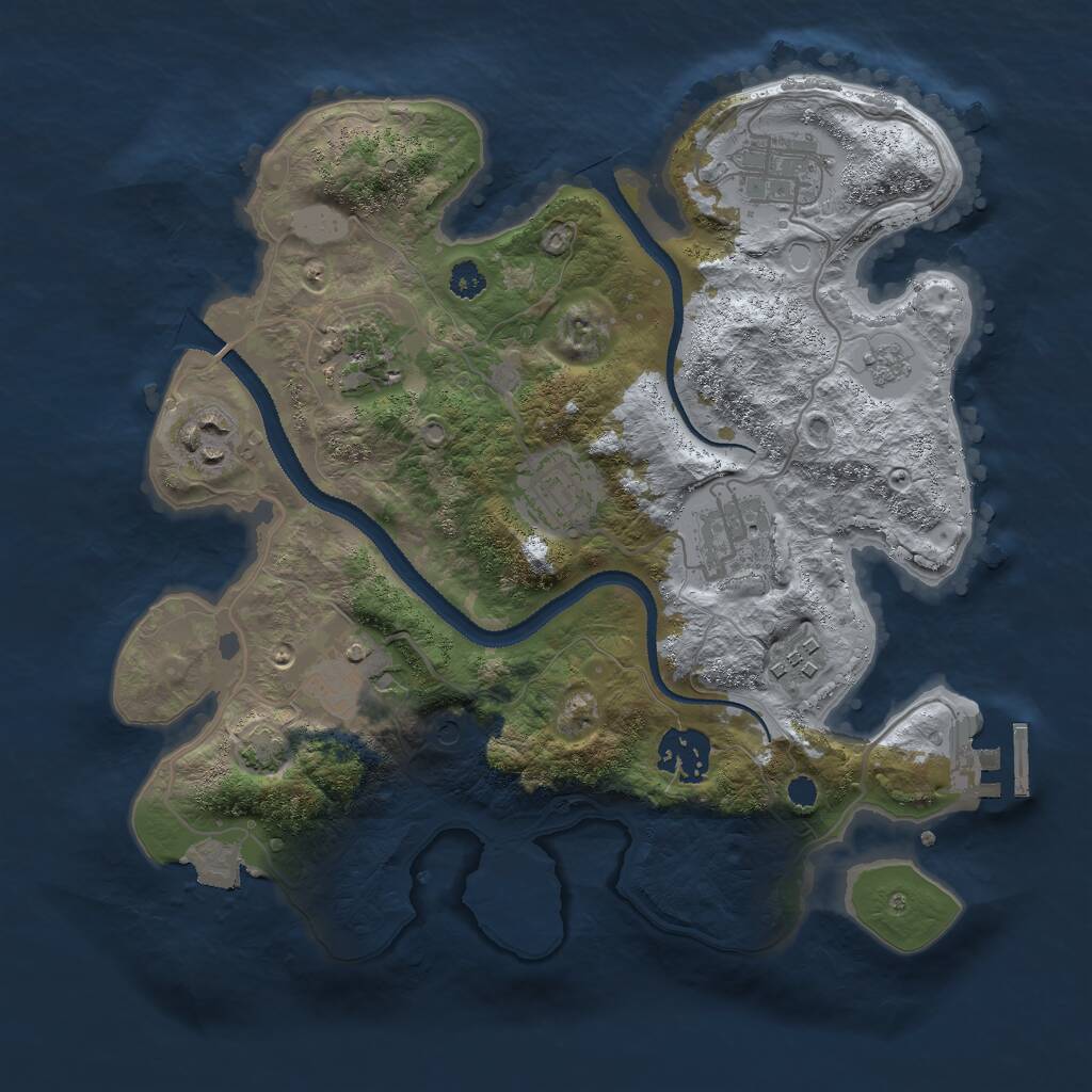 Rust Map: Procedural Map, Size: 3000, Seed: 4189, 13 Monuments