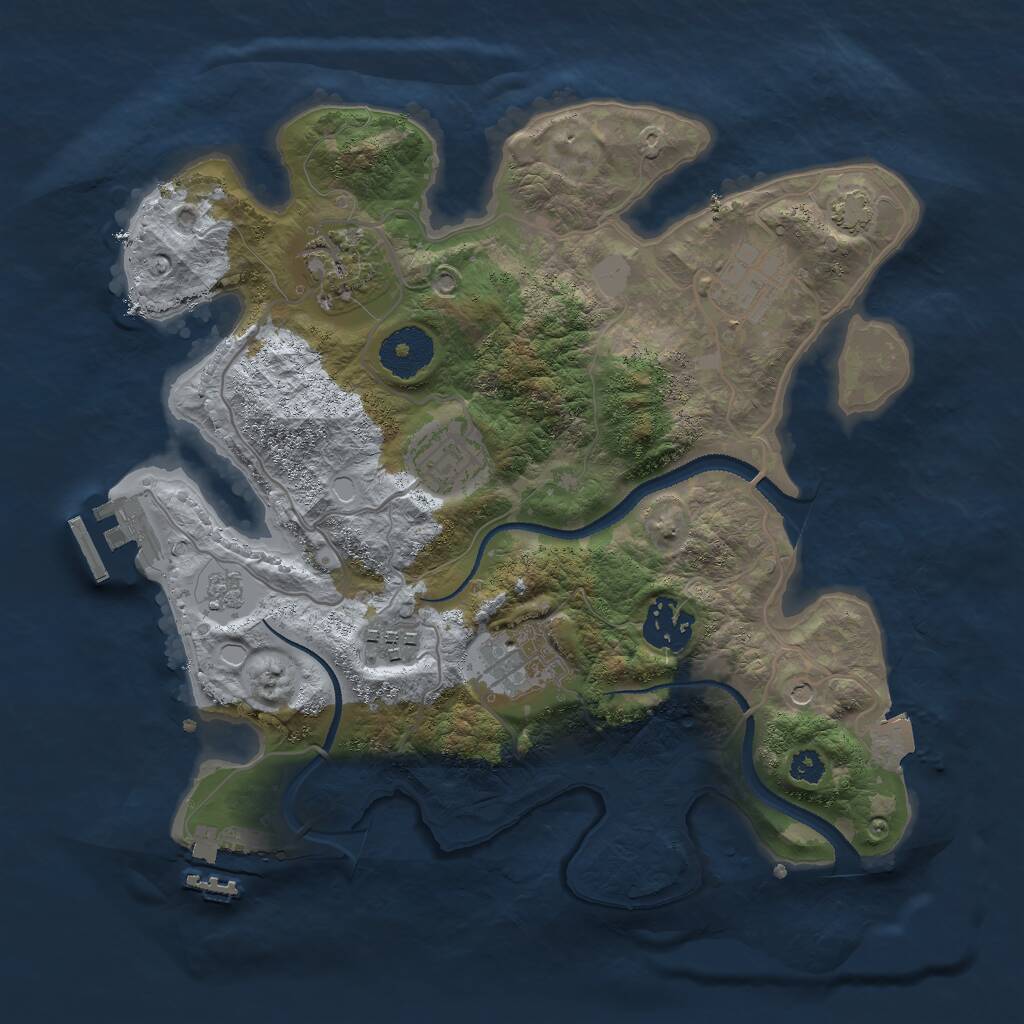 Rust Map: Procedural Map, Size: 3000, Seed: 11566, 12 Monuments