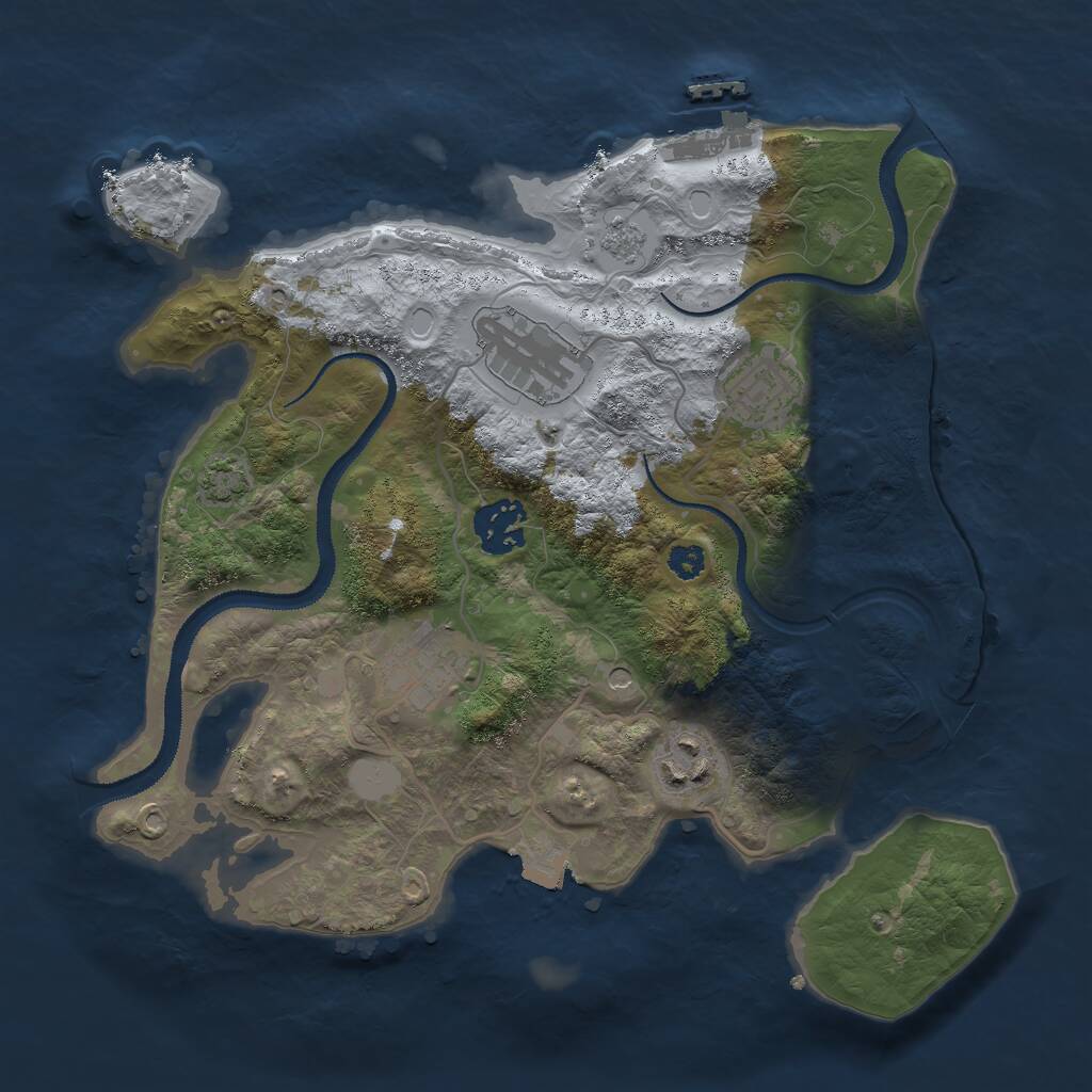Rust Map: Procedural Map, Size: 3000, Seed: 2113490627, 10 Monuments