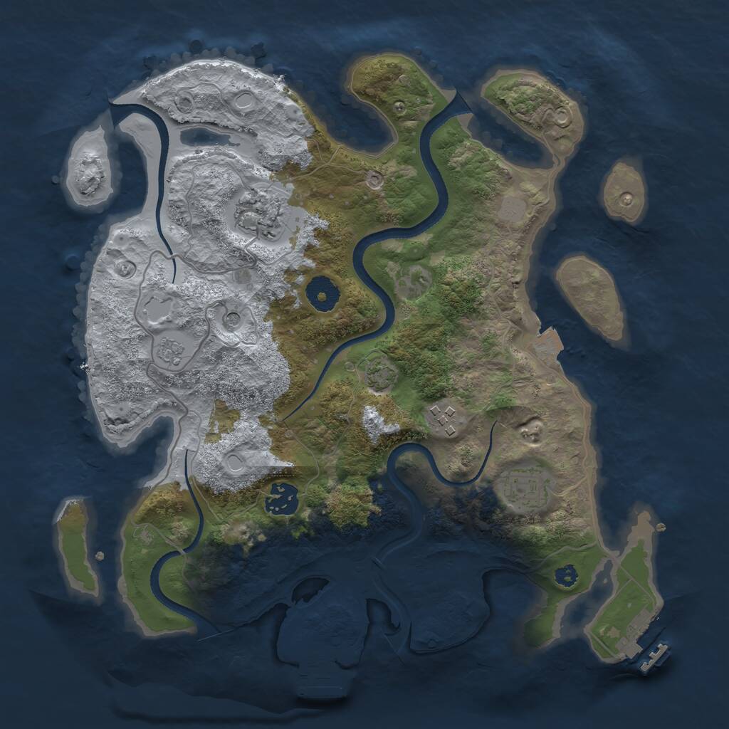 Rust Map: Procedural Map, Size: 3250, Seed: 260105, 10 Monuments