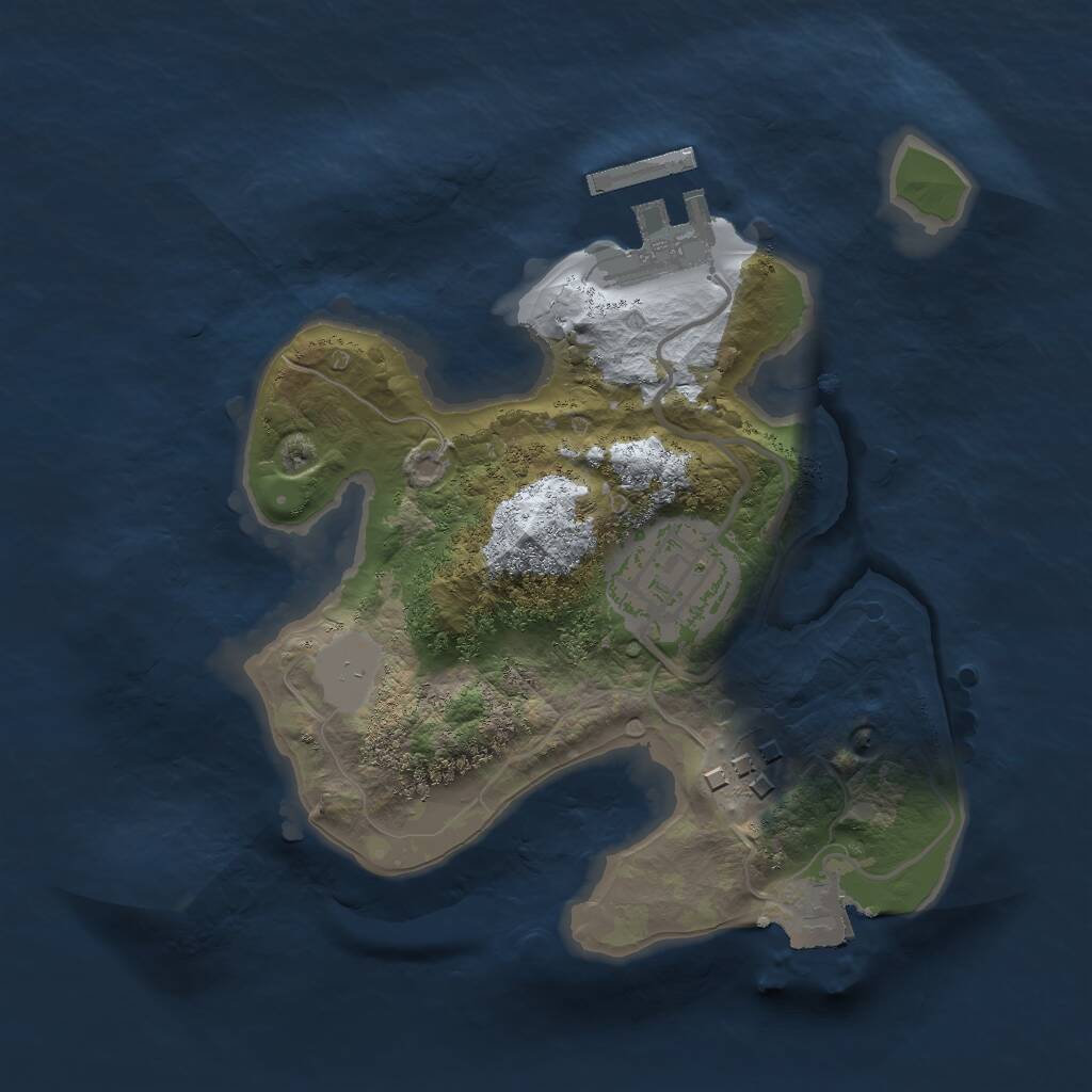 Rust Map: Procedural Map, Size: 2000, Seed: 528557, 4 Monuments