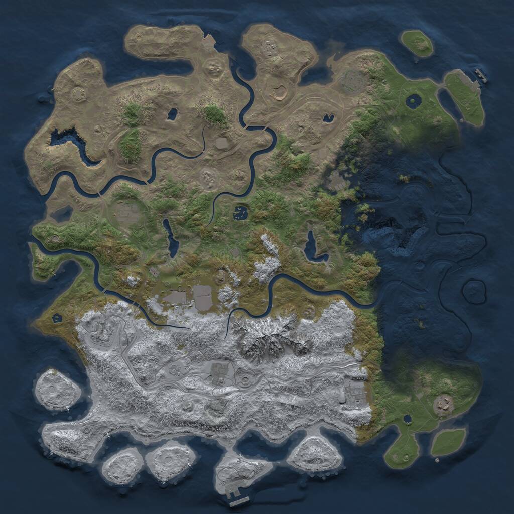 Rust Map: Procedural Map, Size: 5111, Seed: 1655822437, 17 Monuments