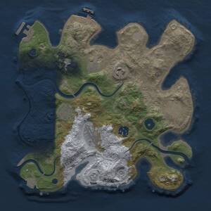 Thumbnail Rust Map: Procedural Map, Size: 3000, Seed: 18328, 12 Monuments