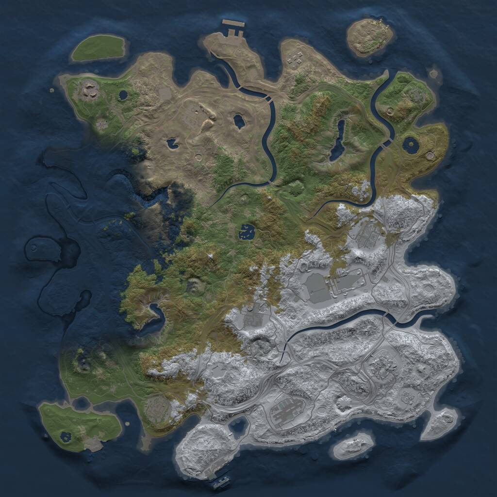 Rust Map: Procedural Map, Size: 4500, Seed: 85633996, 16 Monuments