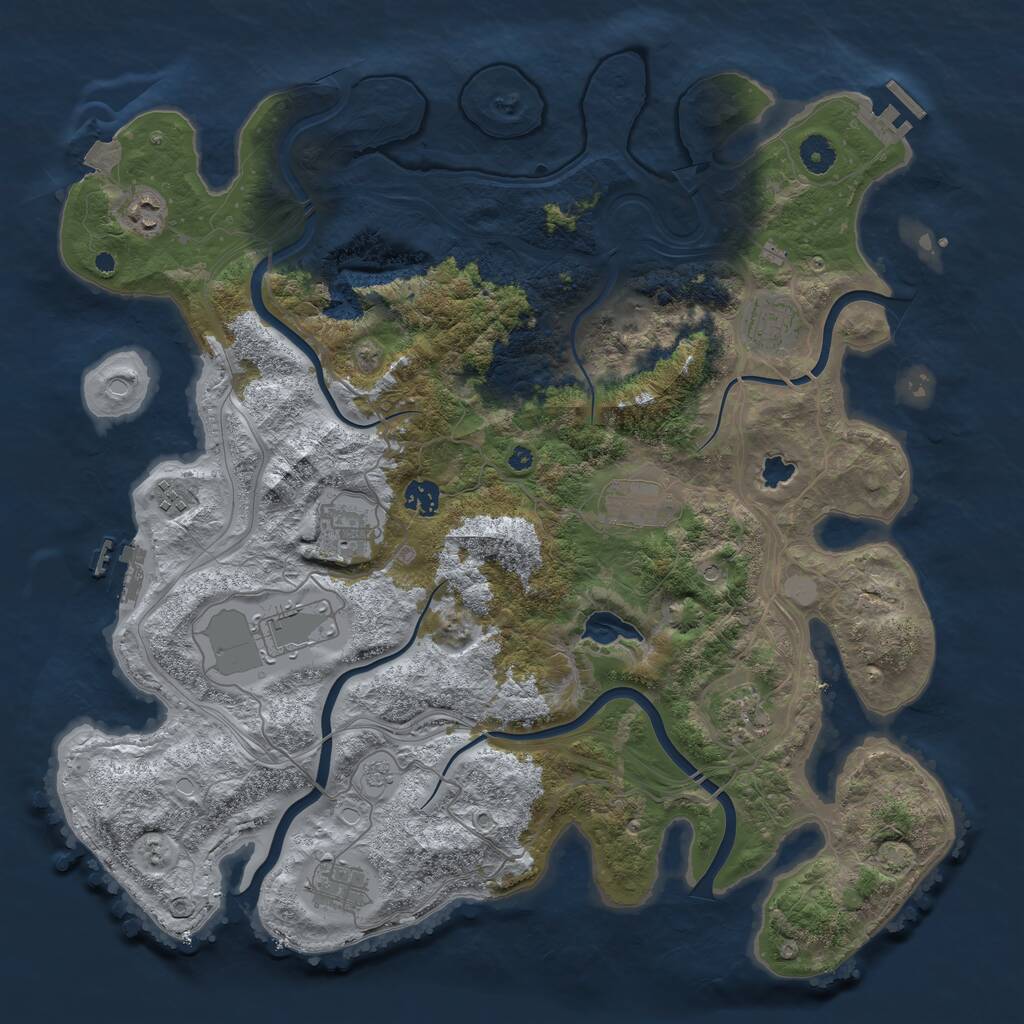 Rust Map: Procedural Map, Size: 4250, Seed: 388088403, 15 Monuments