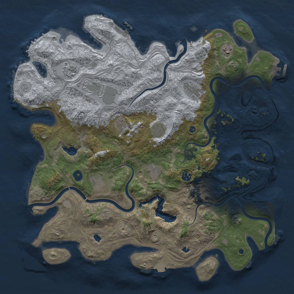 Rust Map: Procedural Map, Size: 4500, Seed: 957906390, 16 Monuments