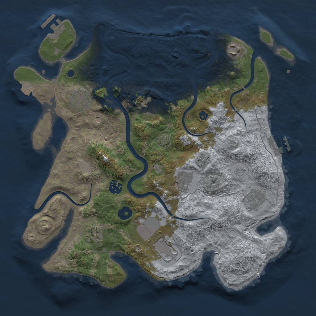 Rust Map: Procedural Map, Size: 3500, Seed: 1571313418, 15 Monuments