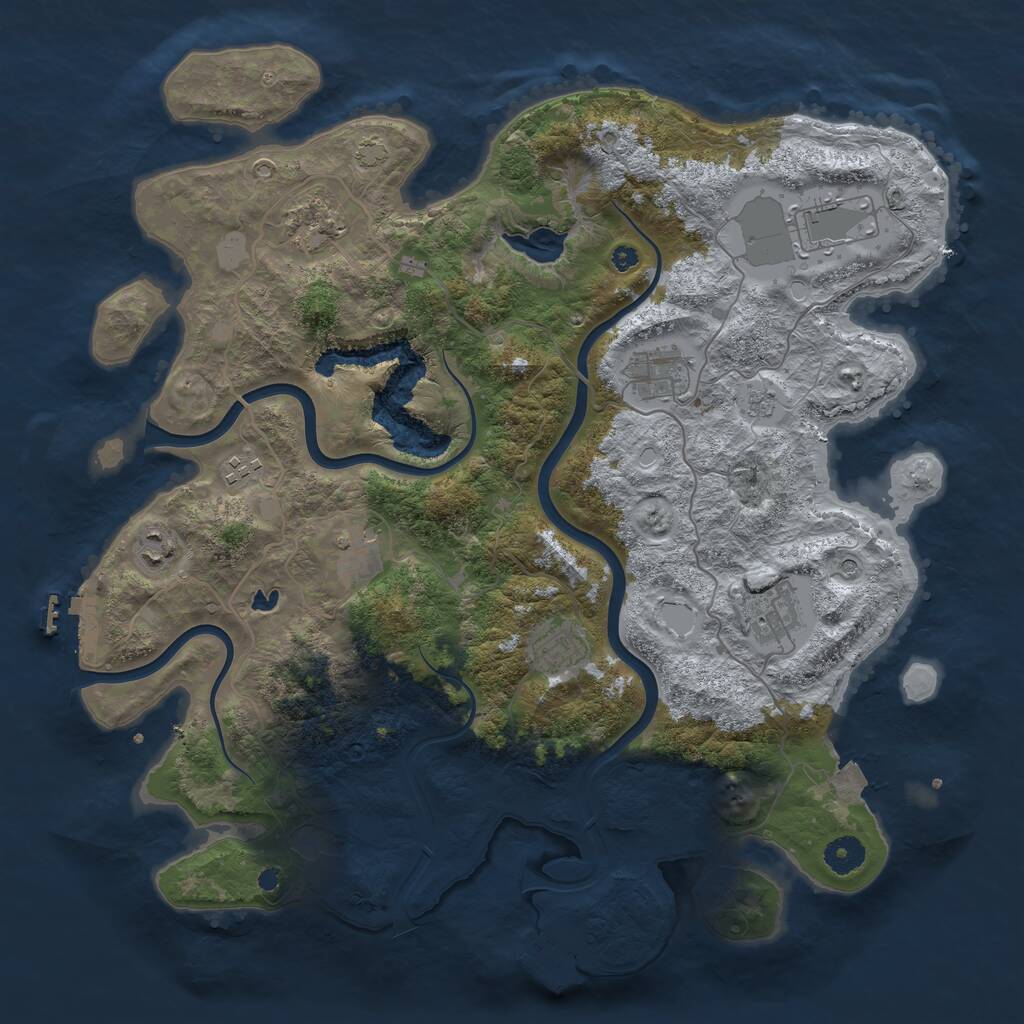 Rust Map: Procedural Map, Size: 4000, Seed: 1634653903, 14 Monuments