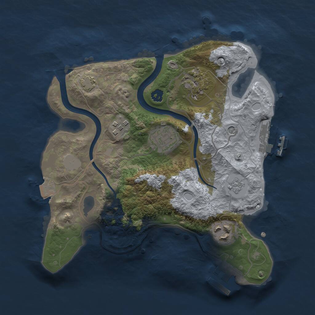 Rust Map: Procedural Map, Size: 2500, Seed: 643371852, 10 Monuments