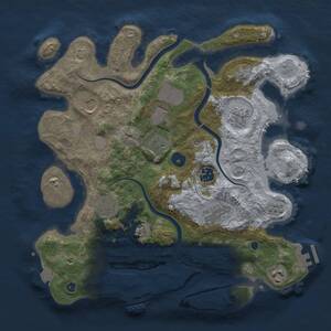 Thumbnail Rust Map: Procedural Map, Size: 3500, Seed: 1063601969, 15 Monuments