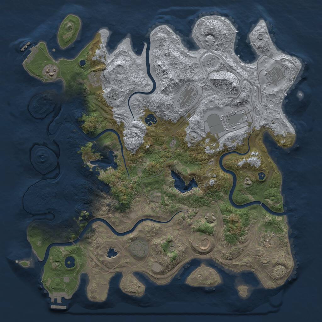 Rust Map: Procedural Map, Size: 4250, Seed: 3156, 16 Monuments