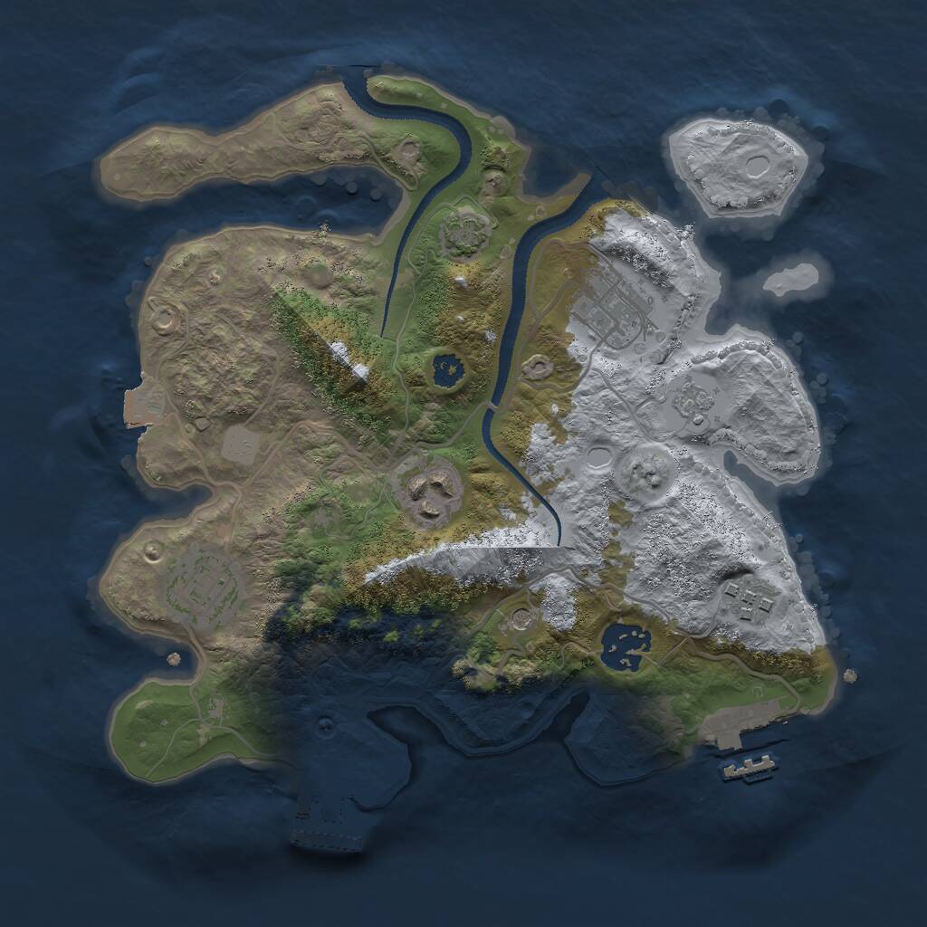 Rust Map: Procedural Map, Size: 2800, Seed: 1125759739, 11 Monuments