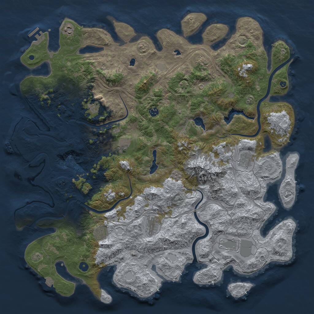 Rust Map: Procedural Map, Size: 5000, Seed: 522631699, 16 Monuments