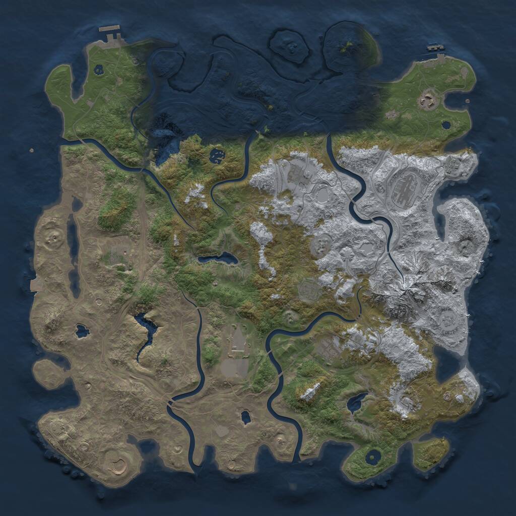 Rust Map: Procedural Map, Size: 5000, Seed: 1028482210, 17 Monuments
