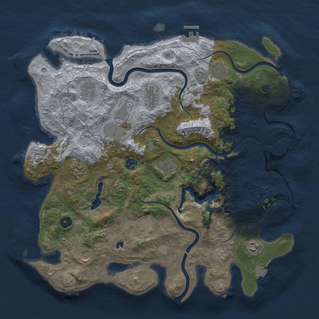 Rust Map: Procedural Map, Size: 4200, Seed: 1722723601, 17 Monuments