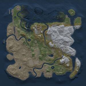 Thumbnail Rust Map: Procedural Map, Size: 4096, Seed: 1028482210, 16 Monuments