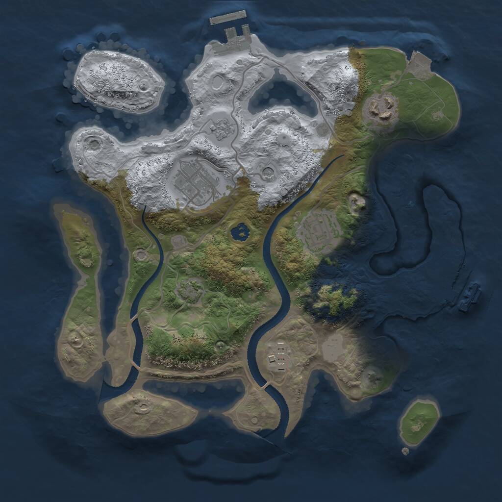 Rust Map: Procedural Map, Size: 2750, Seed: 101809460, 10 Monuments