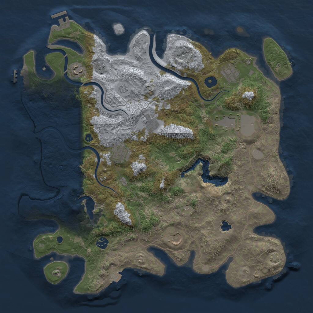 Rust Map: Procedural Map, Size: 4000, Seed: 1191519160, 14 Monuments