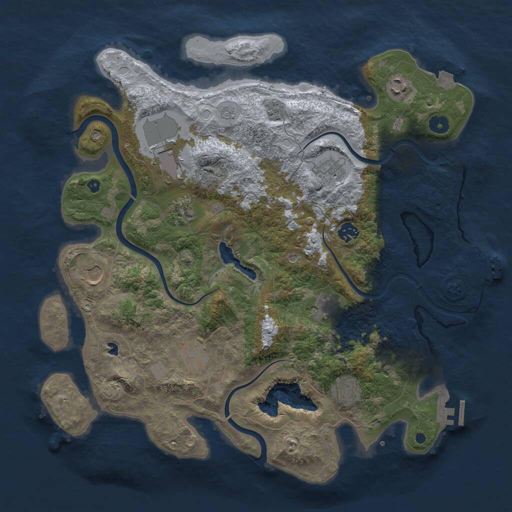 Rust Map: Procedural Map, Size: 4000, Seed: 134568, 16 Monuments