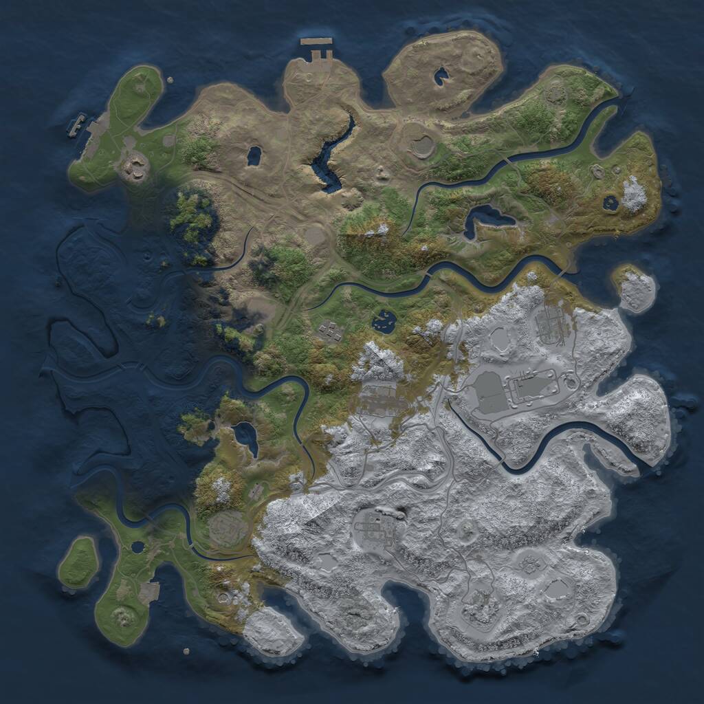 Rust Map: Procedural Map, Size: 4500, Seed: 178807320, 17 Monuments