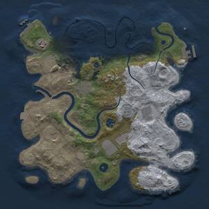 Thumbnail Rust Map: Procedural Map, Size: 3500, Seed: 2068668206, 14 Monuments