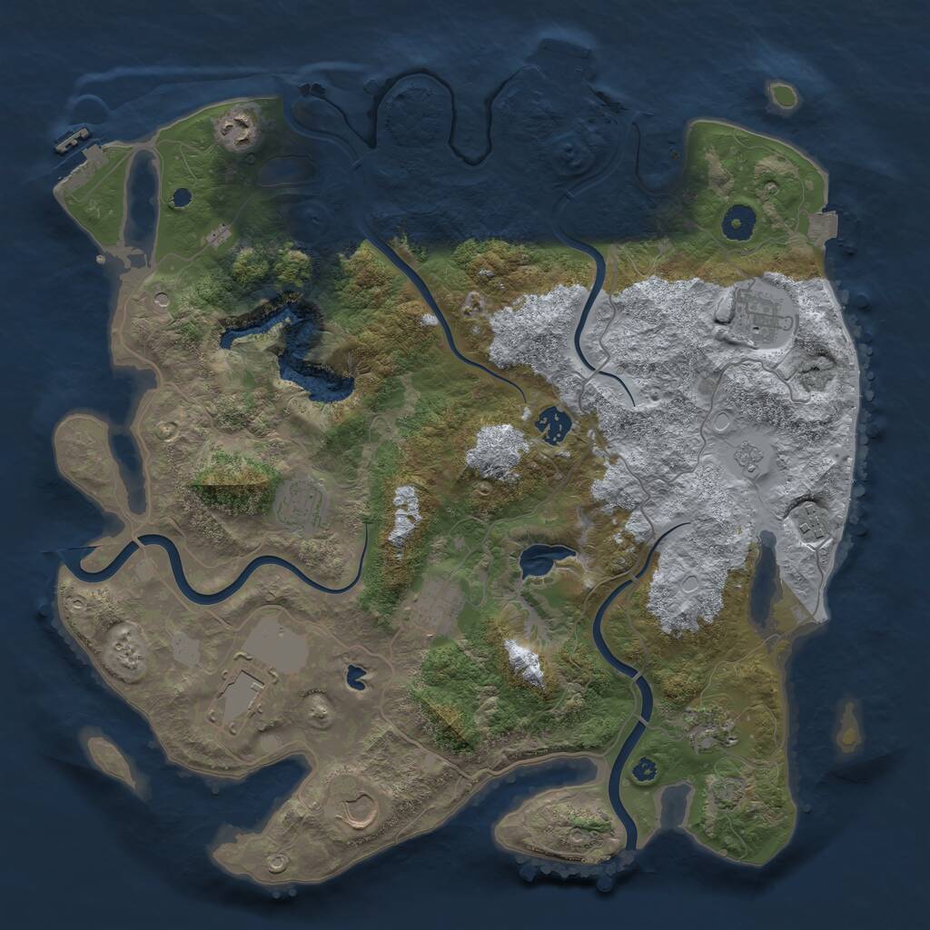 Rust Map: Procedural Map, Size: 4000, Seed: 18901838, 15 Monuments