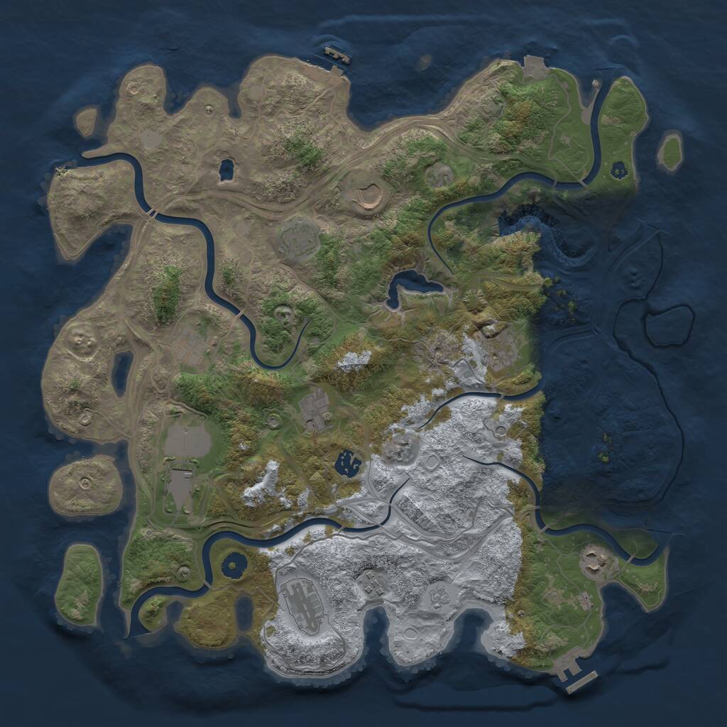 Rust Map: Procedural Map, Size: 4250, Seed: 53245588, 16 Monuments