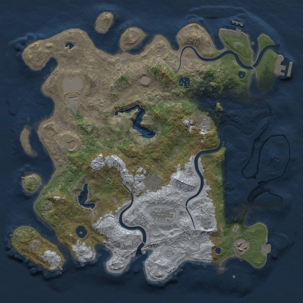 Rust Map: Procedural Map, Size: 4000, Seed: 1474436170, 14 Monuments