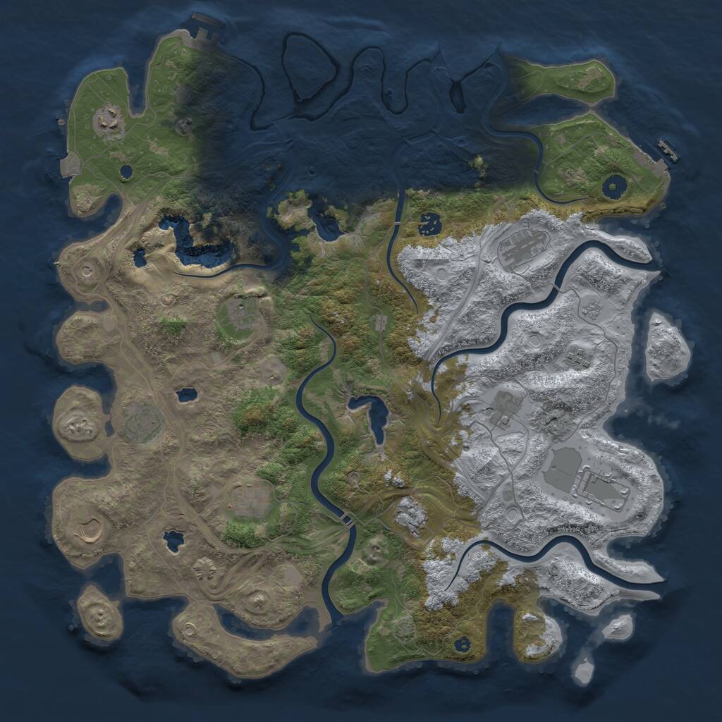 Rust Map: Procedural Map, Size: 4500, Seed: 1879806064, 17 Monuments