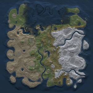 Thumbnail Rust Map: Procedural Map, Size: 4500, Seed: 1879806064, 17 Monuments