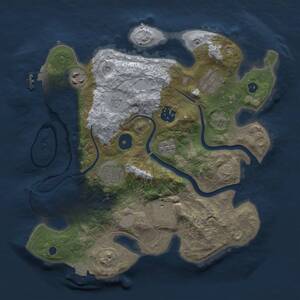 Thumbnail Rust Map: Procedural Map, Size: 3000, Seed: 740293506, 11 Monuments
