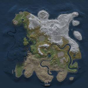 Thumbnail Rust Map: Procedural Map, Size: 3580, Seed: 909560710, 14 Monuments