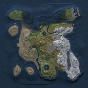 Thumbnail Rust Map: Procedural Map, Size: 2500, Seed: 1624224472, 6 Monuments