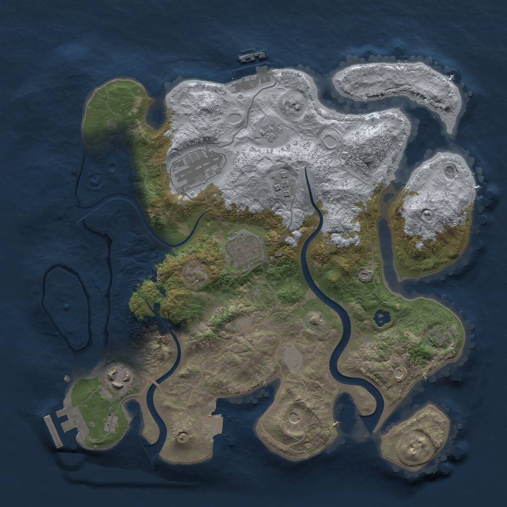 Rust Map: Procedural Map, Size: 3000, Seed: 1982373140, 10 Monuments