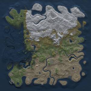 Thumbnail Rust Map: Procedural Map, Size: 5300, Seed: 1, 17 Monuments