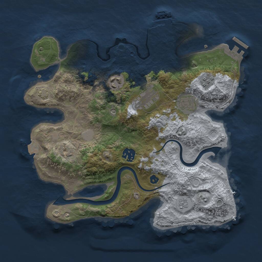 Rust Map: Procedural Map, Size: 3000, Seed: 22319394, 11 Monuments