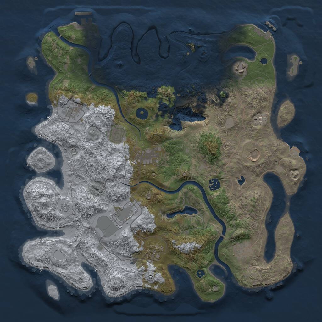 Rust Map: Procedural Map, Size: 4000, Seed: 2000940528, 16 Monuments