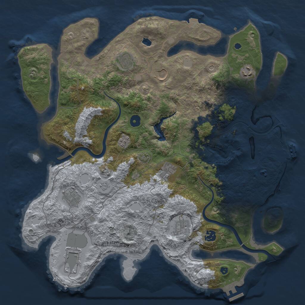 Rust Map: Procedural Map, Size: 4000, Seed: 4651980, 15 Monuments