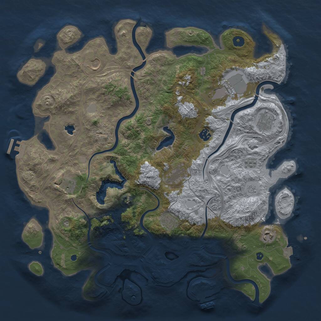 Rust Map: Procedural Map, Size: 4250, Seed: 33975, 15 Monuments