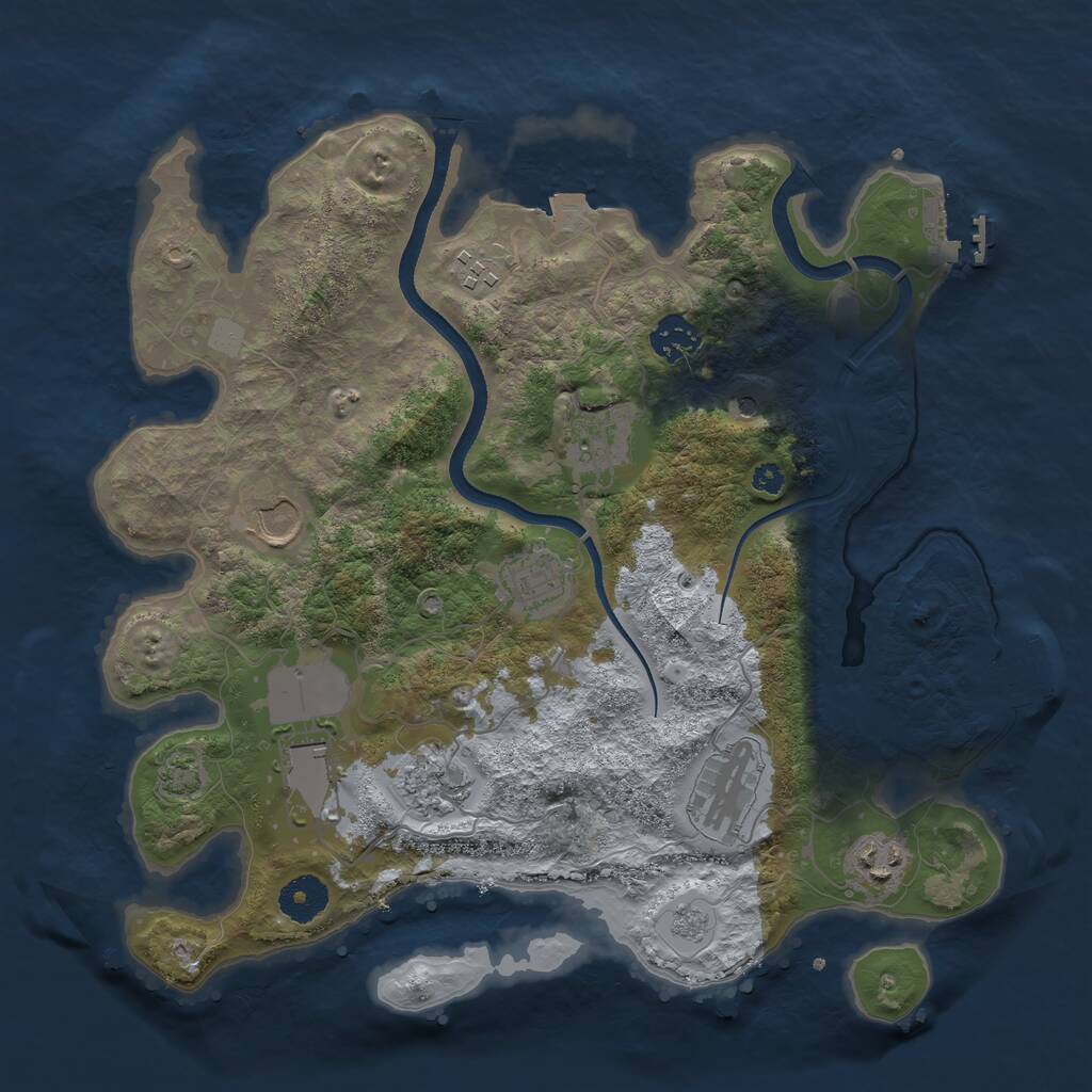 Rust Map: Procedural Map, Size: 3500, Seed: 194233222, 15 Monuments