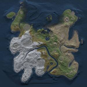 Thumbnail Rust Map: Procedural Map, Size: 3000, Seed: 7886, 12 Monuments