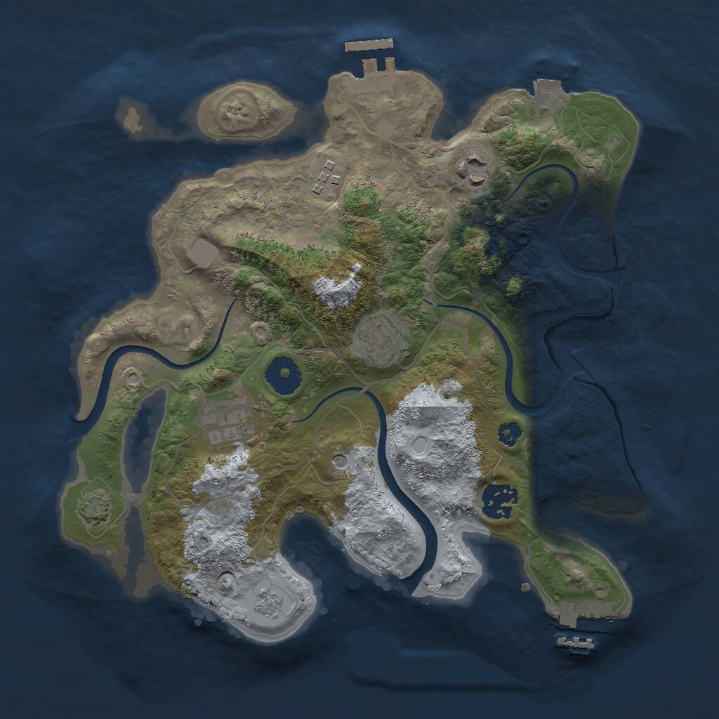 Rust Map: Procedural Map, Size: 3000, Seed: 305685613, 11 Monuments