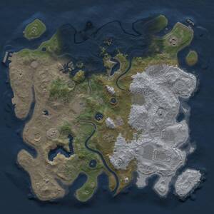 Thumbnail Rust Map: Procedural Map, Size: 4000, Seed: 675747465, 17 Monuments
