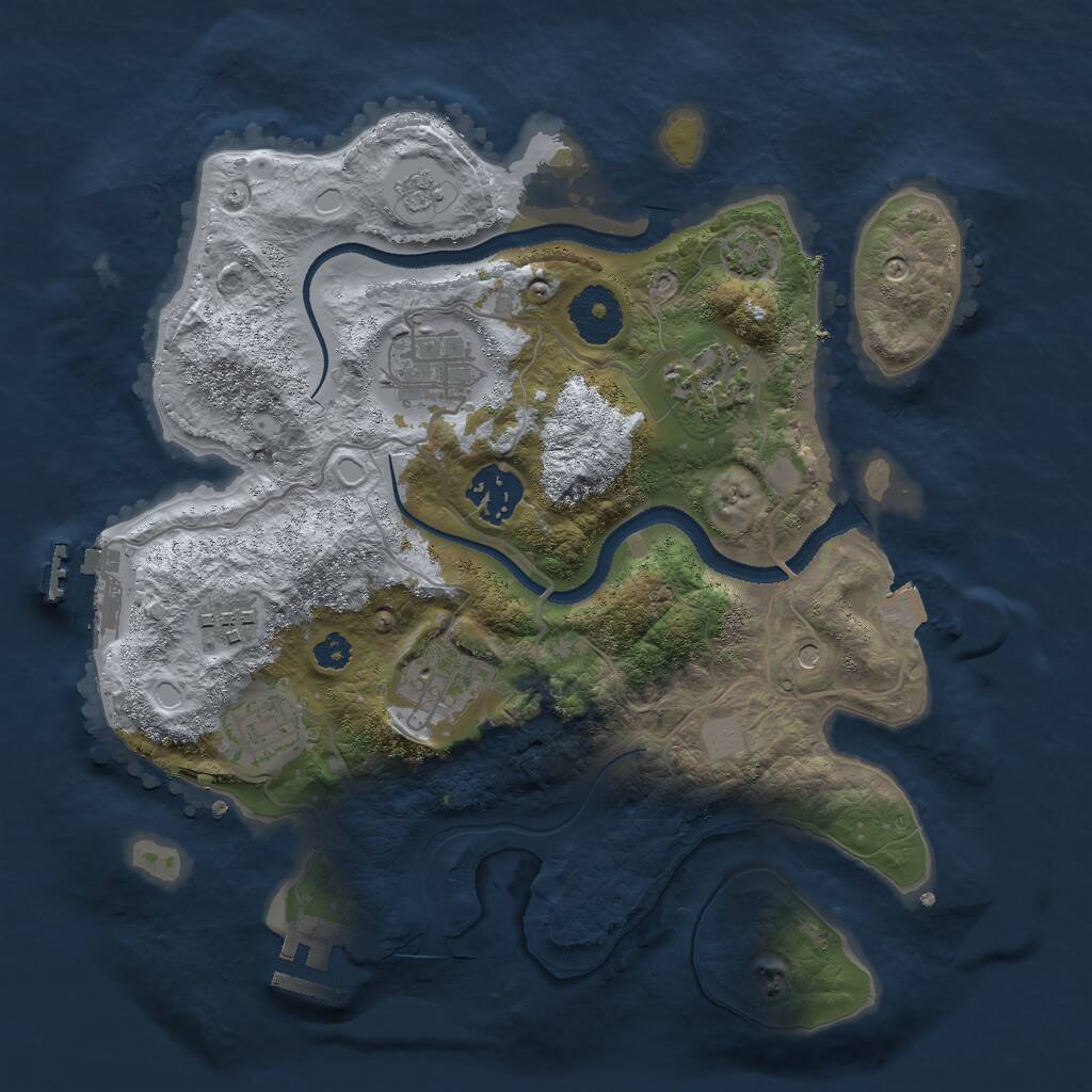 Rust Map: Procedural Map, Size: 3000, Seed: 11217, 12 Monuments