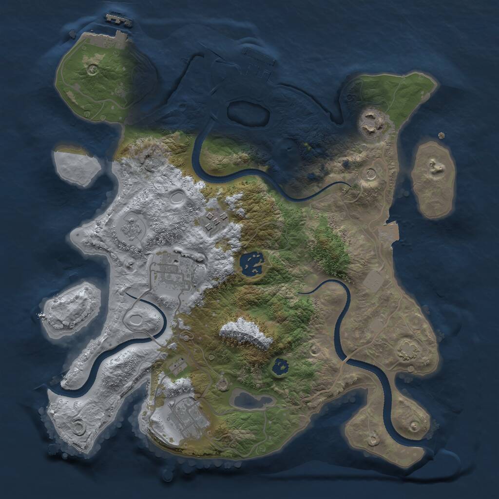 Rust Map: Procedural Map, Size: 3000, Seed: 128068314, 11 Monuments