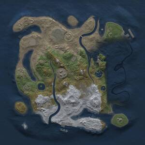 Thumbnail Rust Map: Procedural Map, Size: 3000, Seed: 223707, 11 Monuments