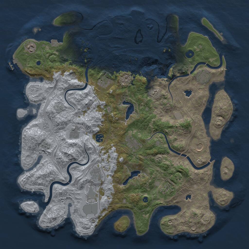 Rust Map: Procedural Map, Size: 4500, Seed: 31178322, 17 Monuments